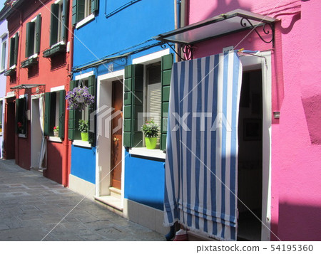 Burano island with colorful houses in Venice Italy Burano island with colorful houses in Venice Italy 54195360