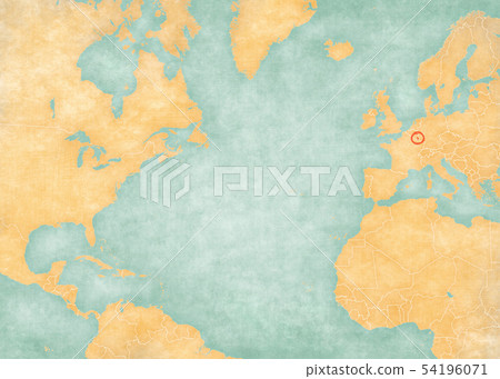 Map of North Atlantic Ocean - Luxembourg 54196071