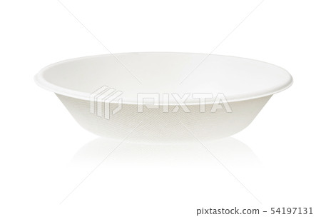 Bagasse bowl for food isolated on white Bagasse bowl for food isolated on white 54197131