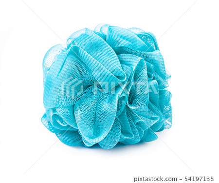 Soft blue bath puff or sponge. 54197138
