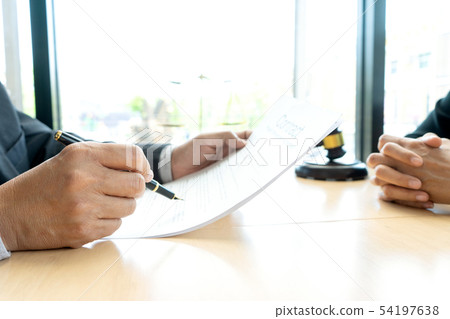 Lawyer or judge gavel with balance work with Lawyer or judge gavel with balance work with 54197638