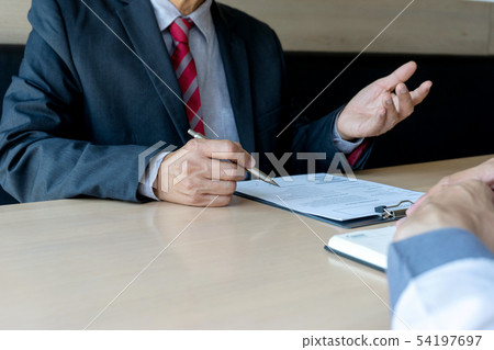 Job interview businessman listen to New staff 54197697