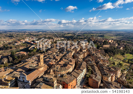 Old town of Siena Aerial view - Tuscany Italy Old town of Siena Aerial view - Tuscany Italy 54198143