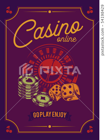 cards, chips and roulette. 54198429