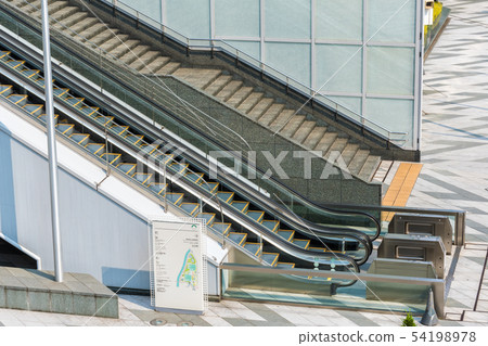 Outdoor escalator and stairs 54198978