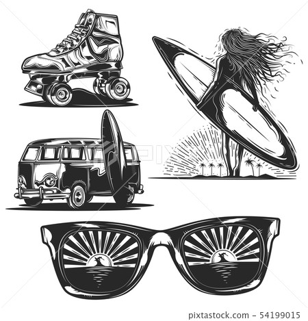 girl with board, sunglasses, car etc. girl with board, sunglasses, car etc. 54199015