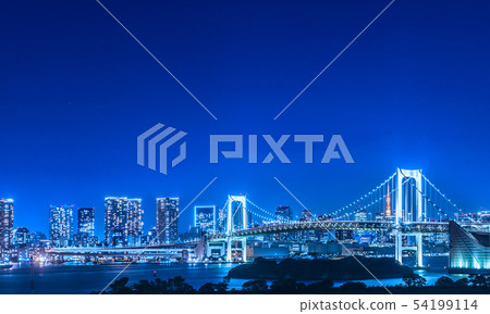 Tokyo sea and buildings at night Tokyo sea and buildings at night 54199114