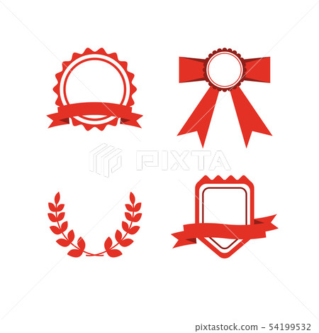 Red award labels set 54199532