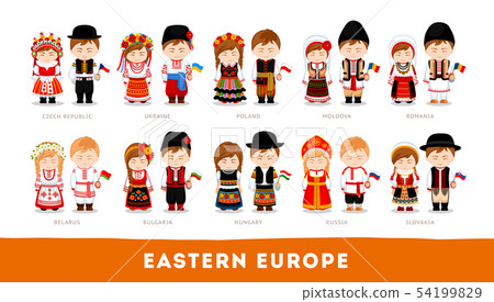Europeans in national clothes. Eastern Europe. Europeans in national clothes. Eastern Europe. 54199829
