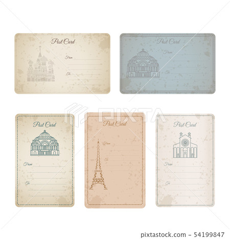 Postcard grunge vintage card collection Postcard grunge vintage card collection 54199847