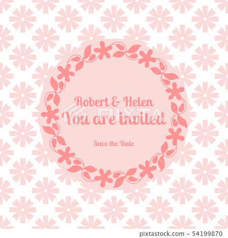 Wedding card template with floral frame Wedding card template with floral frame 54199870