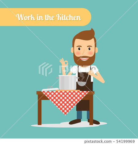 Man cooking in the kitchen Man cooking in the kitchen 54199969