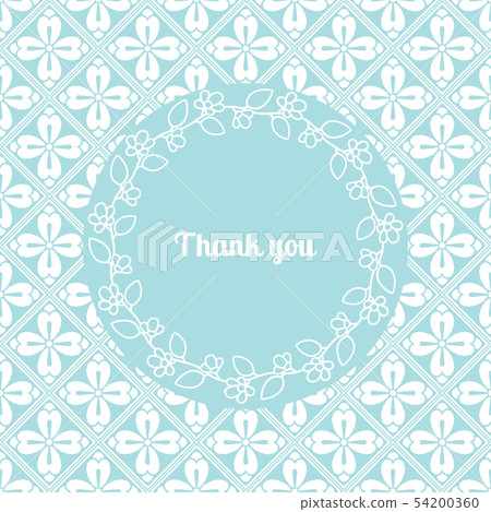 Thank you card template with floral frame 54200360