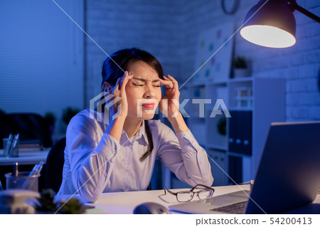 woman overtime work woman overtime work 54200413