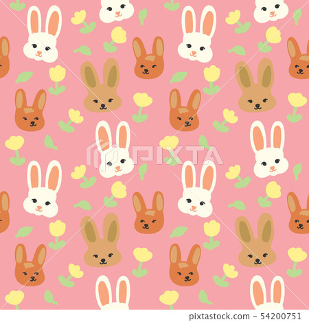 seamless pattern with bunnies.hand drawn rabbit seamless pattern with bunnies.hand drawn rabbit 54200751