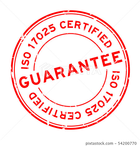 Grunge red iso 17025 certified guarantee stamp 54200770