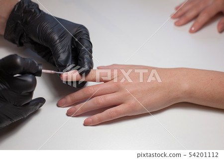 Manicurist doing a manicure at the beauty salon. Manicurist doing a manicure at the beauty salon. 54201112