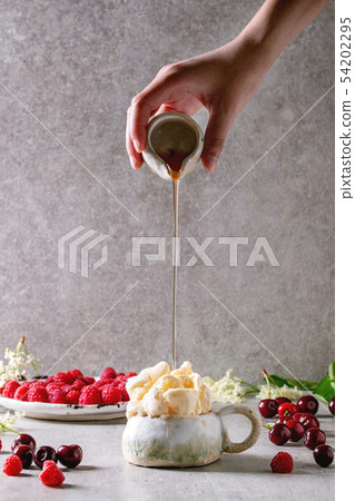 Ricotta gelato ice cream Ricotta gelato ice cream 54202295