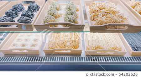 Traditional Italian fresh made colorful pasta Traditional Italian fresh made colorful pasta 54202626
