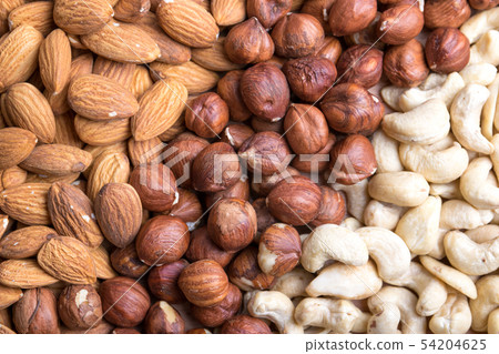 Cashew, Hazelnut and Almond Set. Healthy food. 54204625