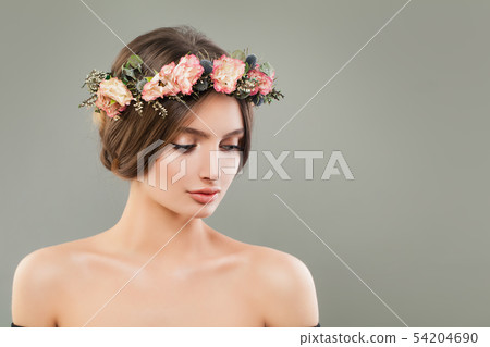 Perfect young woman portrait. Beautiful face Perfect young woman portrait. Beautiful face 54204690