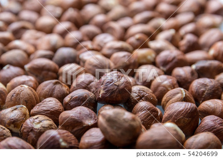 Hazelnut nuts close up. Healthy fitness super food Hazelnut nuts close up. Healthy fitness super food 54204699