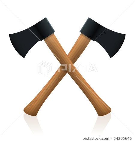 Crossed Axes Realistic 3D Illustration 54205646
