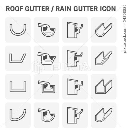 roof gutter icon 54208823