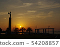 Silhouette monuments that shine in the sunset 54208857