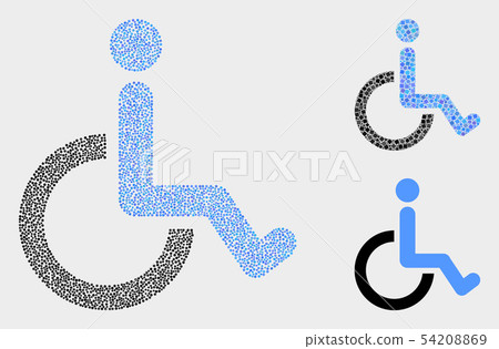 Dotted Vector Wheelchair Icons 54208869