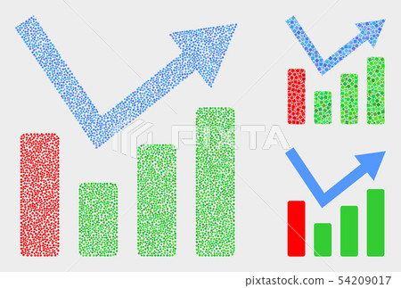 Pixelated Vector Trend Chart Icons - Stock Illustration [54209017] - PIXTA