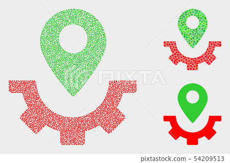 Dotted Vector Service Map Marker Icons 54209513