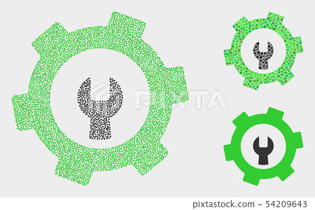 Dotted Vector Repair Gear Icons - Stock Illustration [54209643] - PIXTA