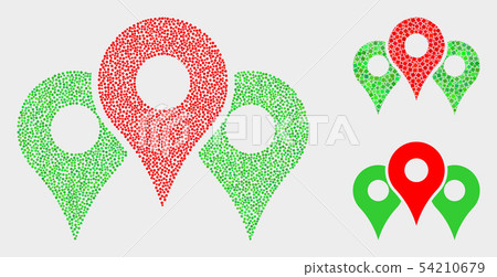 Dotted Vector Map Markers Icons - Stock Illustration [54210679] - PIXTA