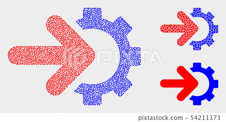 Pixelated Vector Integration Gear Icons - Stock Illustration [54211173 ...