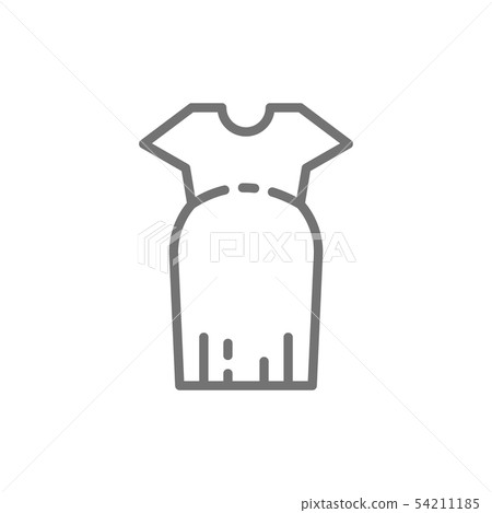 Clothes for pregnant women, oversized dress line icon. 54211185