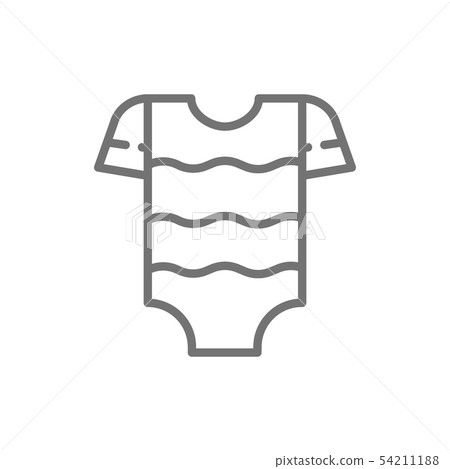 Baby clothes, kids bodysuit, garment for infant line icon. Baby clothes, kids bodysuit, garment for infant line icon. 54211188