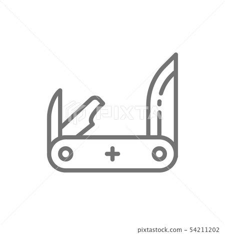 Jackknife, pocket knife, multitools line icon. Jackknife, pocket knife, multitools line icon. 54211202