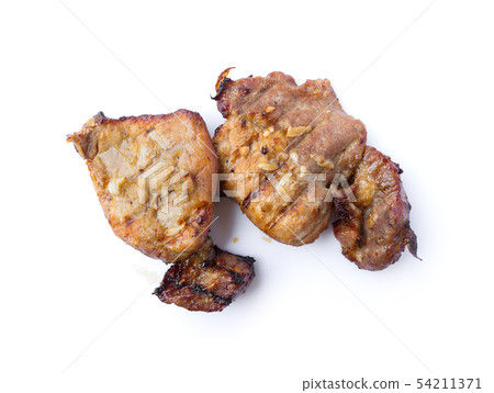 Organic cooked grilled pork chop steak with salt 54211371