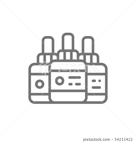 Tattoo ink bottles, accessory line icon. 54211422