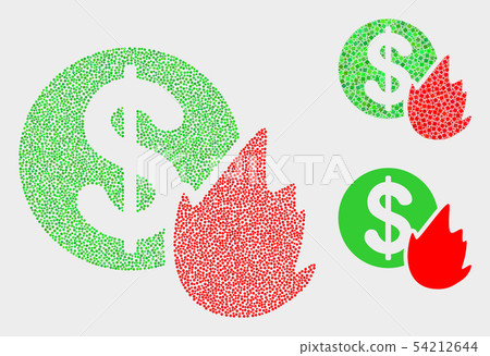 Pixel Vector Fired Money Icons 54212644