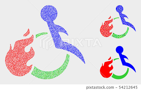 Dotted Vector Fired Disabled Person Icons 54212645