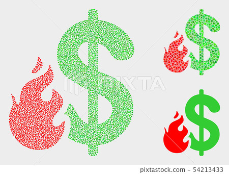 Dotted Vector Dollar Fire Icons 54213433