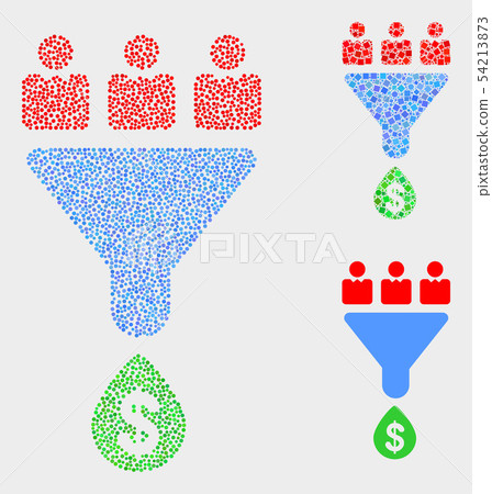 Dotted Vector Customers Sales Funnel Icons 54213873