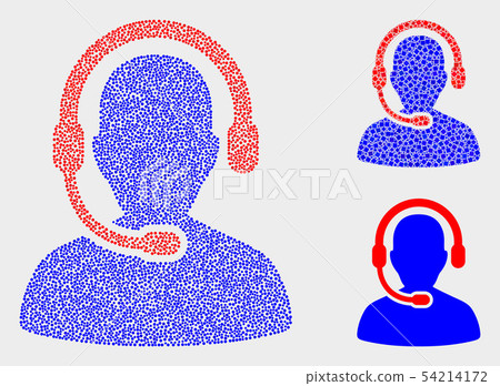 Dotted Vector Call Center Operator Icons - Stock Illustration [54214172 ...