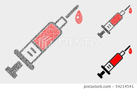 Dotted Vector Blood Syringe Icons Dotted Vector Blood Syringe Icons 54214541