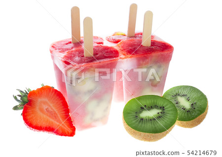 handmade ice popsicle in tray decorated kiwi and handmade ice popsicle in tray decorated kiwi and 54214679