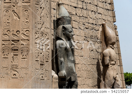 Statues in front of Entrance to Luxor Temple, Ancient Egyptian temple complex east bank Nile River Statues in front of Entrance to Luxor Temple, Ancient Egyptian temple complex east bank Nile River 54215057