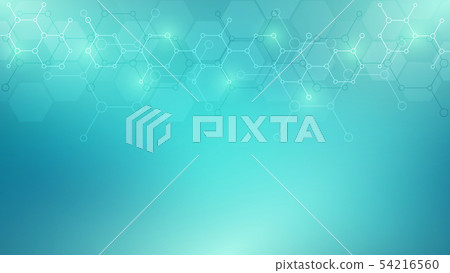 Abstract molecules on green background.... - Stock Illustration ...