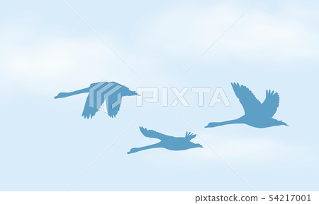 Realistic illustration of blue sky with white 54217001